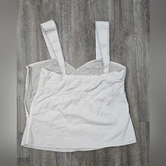 Tibi Cream Tank Top with Button Detail-Size 8 - Picture 4 of 4